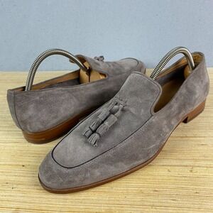 Mezlan Mens Suede Loafers 10.5 M Tassel Slip On Brown Casual Shoes